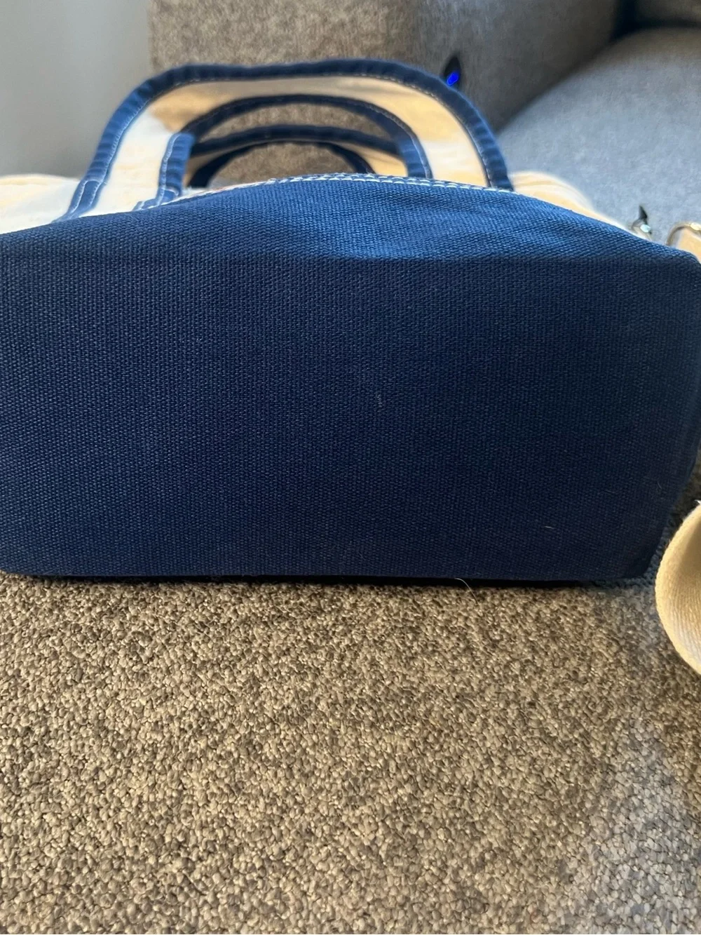 C&C California Cream & Navy 'Greece' Canvas Tote